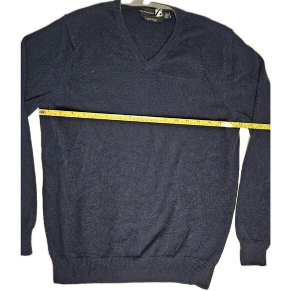 Saks Fifth Ave Mens Todd Duncan Cashmere Sweater Navy Blue Size Medium Classic - Picture 7 of 7